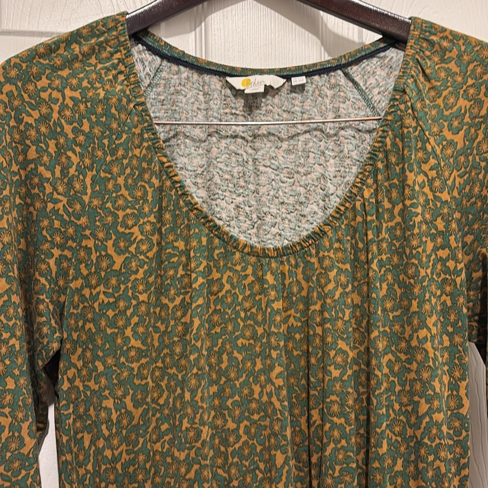 Boden Green Long Sleeve Sundress with Cuffed Sleeves - Picture 2 of 4